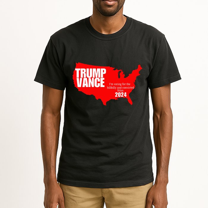 Im Voting For The Hillbilly And Convicted Felon Red Usa Map Tall T-Shirt