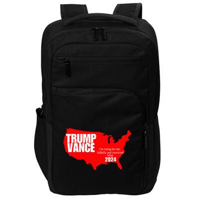 Im Voting For The Hillbilly And Convicted Felon Red Usa Map Impact Tech Backpack