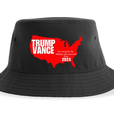Im Voting For The Hillbilly And Convicted Felon Red Usa Map Sustainable Bucket Hat