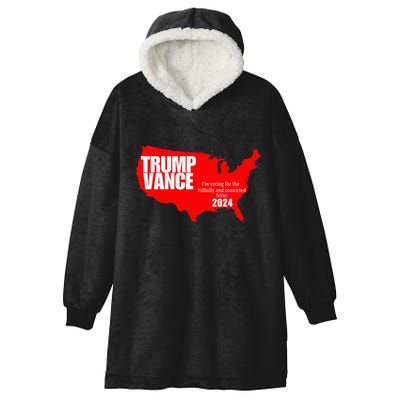 Im Voting For The Hillbilly And Convicted Felon Red Usa Map Hooded Wearable Blanket