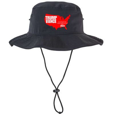 Im Voting For The Hillbilly And Convicted Felon Red Usa Map Bucket Hat