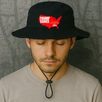 Im Voting For The Hillbilly And Convicted Felon Red Usa Map Bucket Hat