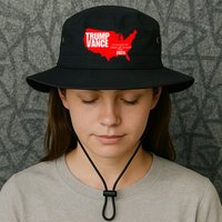 Im Voting For The Hillbilly And Convicted Felon Red Usa Map Bucket Hat