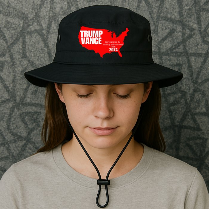 Im Voting For The Hillbilly And Convicted Felon Red Usa Map Bucket Hat