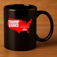 Im Voting For The Hillbilly And Convicted Felon Red Usa Map 11oz C Handle Ceramic Mug