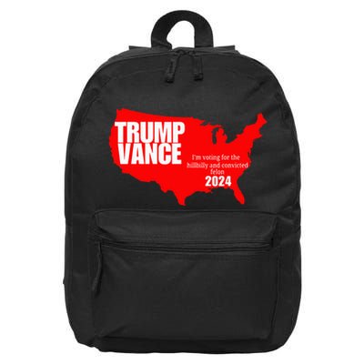 Im Voting For The Hillbilly And Convicted Felon Red Usa Map 16 in Basic Backpack