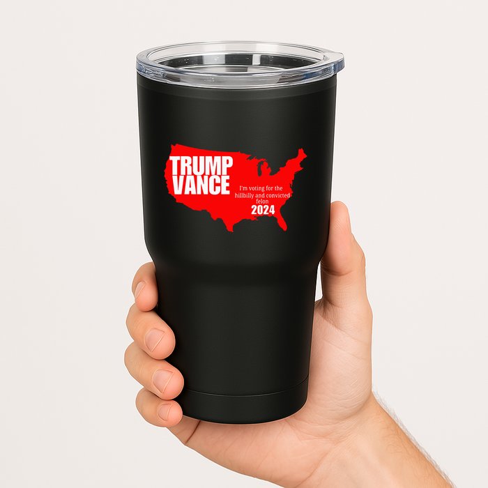 Im Voting For The Hillbilly And Convicted Felon Red Usa Map Tumbler