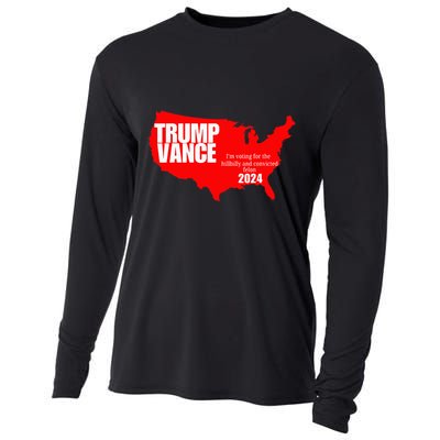Im Voting For The Hillbilly And Convicted Felon Red Usa Map Cooling Performance Long Sleeve Crew