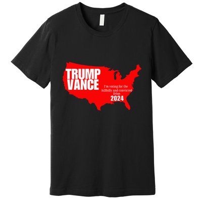Im Voting For The Hillbilly And Convicted Felon Red Usa Map Premium T-Shirt