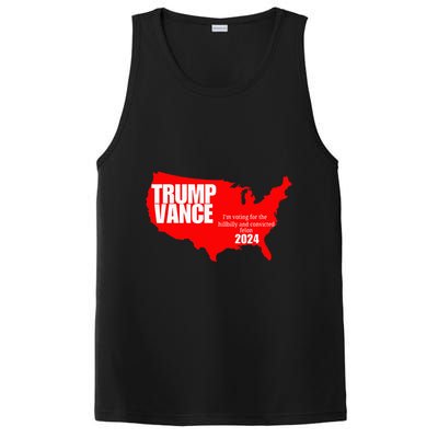 Im Voting For The Hillbilly And Convicted Felon Red Usa Map PosiCharge Competitor Tank
