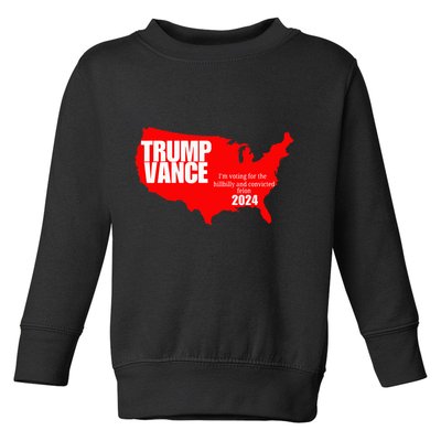 Im Voting For The Hillbilly And Convicted Felon Red Usa Map Toddler Sweatshirt
