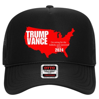 Im Voting For The Hillbilly And Convicted Felon Red Usa Map Trucker Hat
