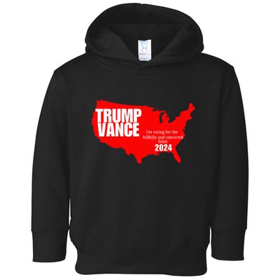 Im Voting For The Hillbilly And Convicted Felon Red Usa Map Toddler Hoodie