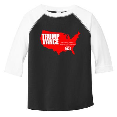 Im Voting For The Hillbilly And Convicted Felon Red Usa Map Toddler Fine Jersey T-Shirt