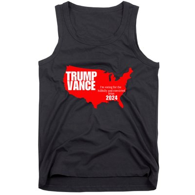Im Voting For The Hillbilly And Convicted Felon Red Usa Map Tank Top
