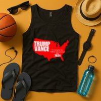 Im Voting For The Hillbilly And Convicted Felon Red Usa Map Tank Top