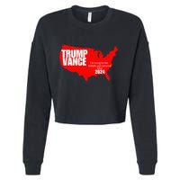 Im Voting For The Hillbilly And Convicted Felon Red Usa Map Cropped Pullover Crew