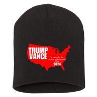 Im Voting For The Hillbilly And Convicted Felon Red Usa Map Short Acrylic Beanie