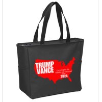 Im Voting For The Hillbilly And Convicted Felon Red Usa Map Zip Tote Bag