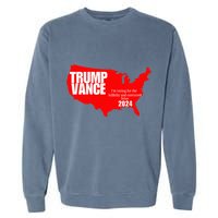 Im Voting For The Hillbilly And Convicted Felon Red Usa Map Garment-Dyed Sweatshirt