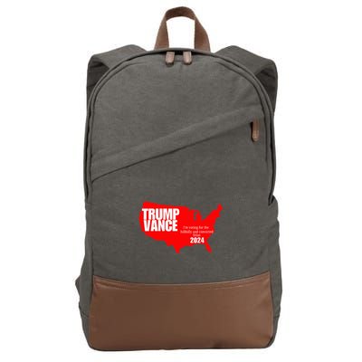 Im Voting For The Hillbilly And Convicted Felon Red Usa Map Cotton Canvas Backpack