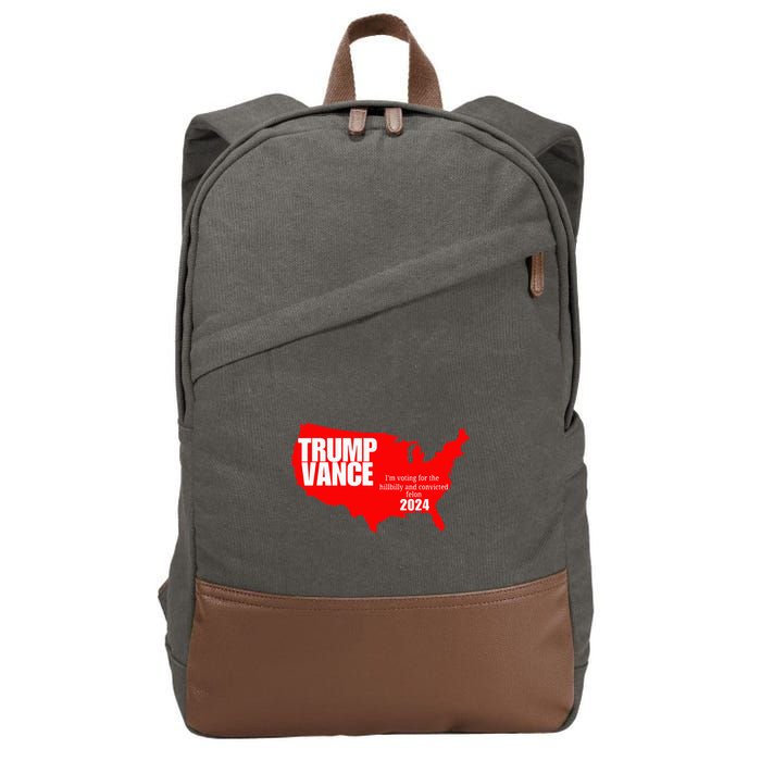 Im Voting For The Hillbilly And Convicted Felon Red Usa Map Cotton Canvas Backpack