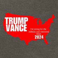 Im Voting For The Hillbilly And Convicted Felon Red Usa Map Cotton Canvas Backpack
