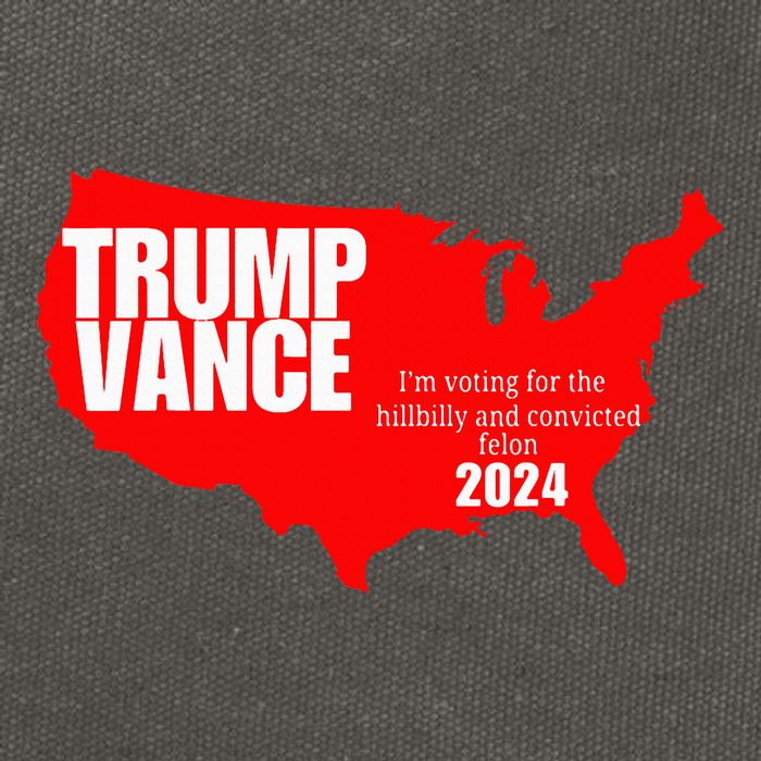 Im Voting For The Hillbilly And Convicted Felon Red Usa Map Cotton Canvas Backpack