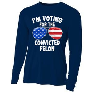 IM Voting For The Convicted Felon Funny Pro 2024 Cooling Performance Long Sleeve Crew