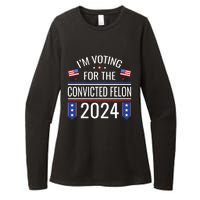 IM Voting For The Convicted Fellon 2024 Us Flag Pro Trump Womens CVC Long Sleeve Shirt