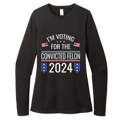 IM Voting For The Convicted Fellon 2024 Us Flag Pro Trump Womens CVC Long Sleeve Shirt