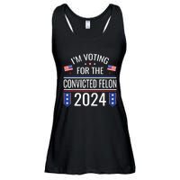 IM Voting For The Convicted Fellon 2024 Us Flag Pro Trump Ladies Essential Flowy Tank