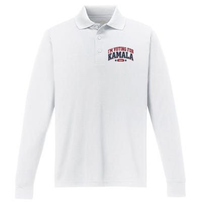 IM Voting For Kamala Harris Election Performance Long Sleeve Polo