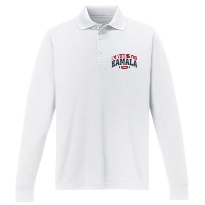 IM Voting For Kamala Harris Election Performance Long Sleeve Polo