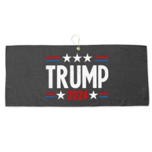 Im Voting For The Felon Trump 2024 Election (Front And Back) Large Microfiber Waffle Golf Towel