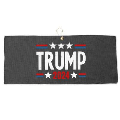 Im Voting For The Felon Trump 2024 Election (Front And Back) Large Microfiber Waffle Golf Towel