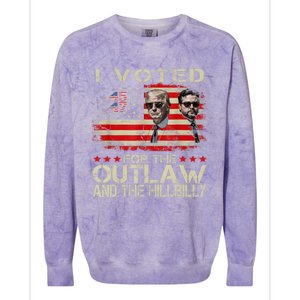 I Voted For The Outlaw And The Hillbilly 2024 Trump Victory Colorblast Crewneck Sweatshirt