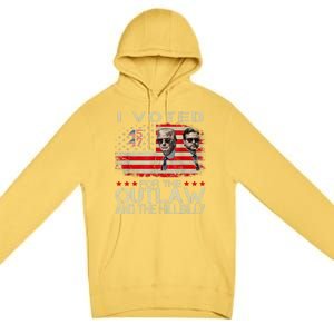 I Voted For The Outlaw And The Hillbilly 2024 Trump Victory Premium Pullover Hoodie