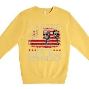 I Voted For The Outlaw And The Hillbilly 2024 Trump Victory Premium Crewneck Sweatshirt