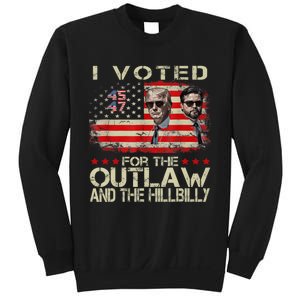 I Voted For The Outlaw And The Hillbilly 2024 Trump Victory Sweatshirt