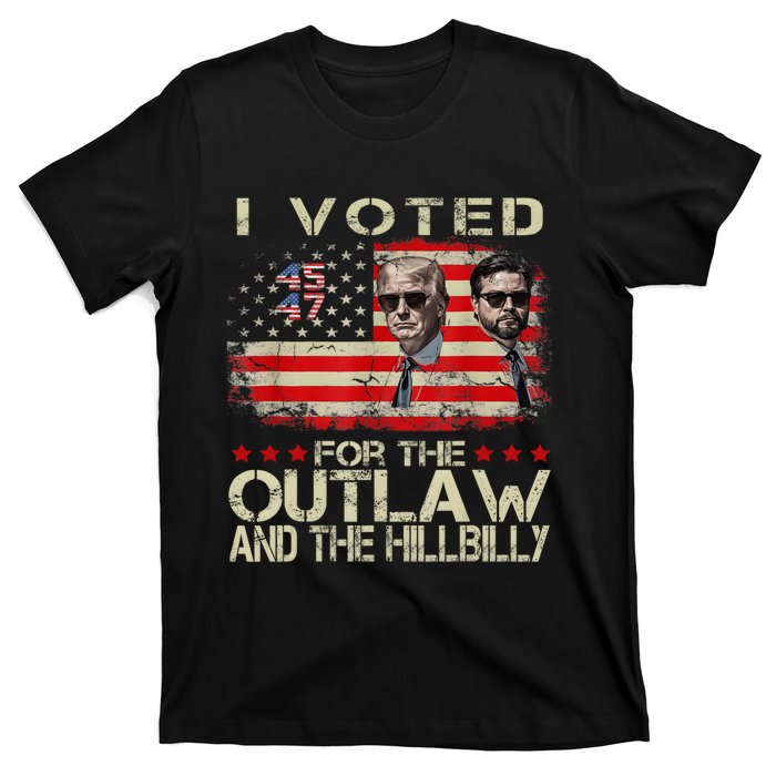 I Voted For The Outlaw And The Hillbilly 2024 Trump Victory T-Shirt