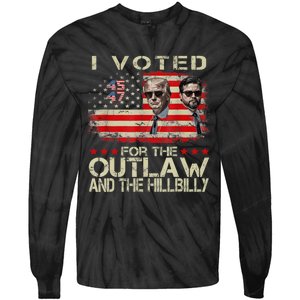 I Voted For The Outlaw And The Hillbilly 2024 Trump Victory Tie-Dye Long Sleeve Shirt