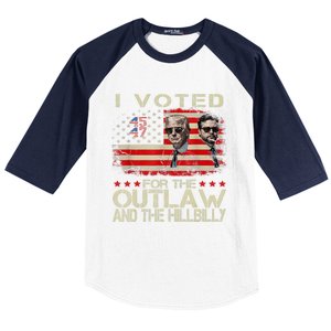 I Voted For The Outlaw And The Hillbilly 2024 Trump Victory Baseball Sleeve Shirt