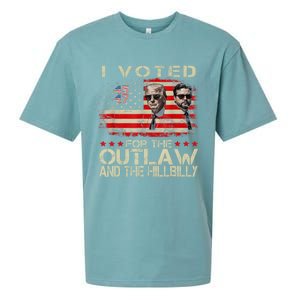 I Voted For The Outlaw And The Hillbilly 2024 Trump Victory Sueded Cloud Jersey T-Shirt