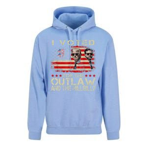 I Voted For The Outlaw And The Hillbilly 2024 Trump Victory Unisex Surf Hoodie