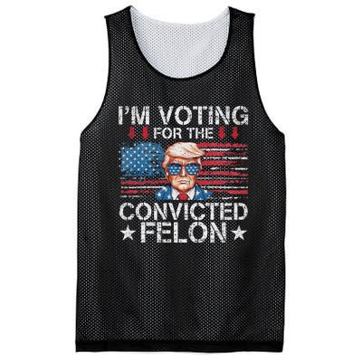 IM Voting For The Convicted Felon Funny Trump 2024 Mesh Reversible Basketball Jersey Tank