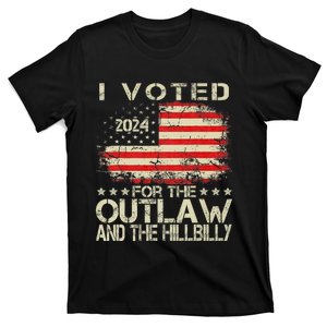 I Voted For The Outlaw And The Hillbilly Trump Vance 2024 T-Shirt