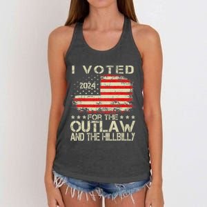 I Voted For The Outlaw And The Hillbilly Trump Vance 2024 Women's Knotted Racerback Tank