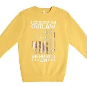 I Voted For The Outlaw And The Hillbilly President Trump 47 Premium Crewneck Sweatshirt