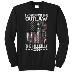 I Voted For The Outlaw And The Hillbilly President Trump 47 Sweatshirt